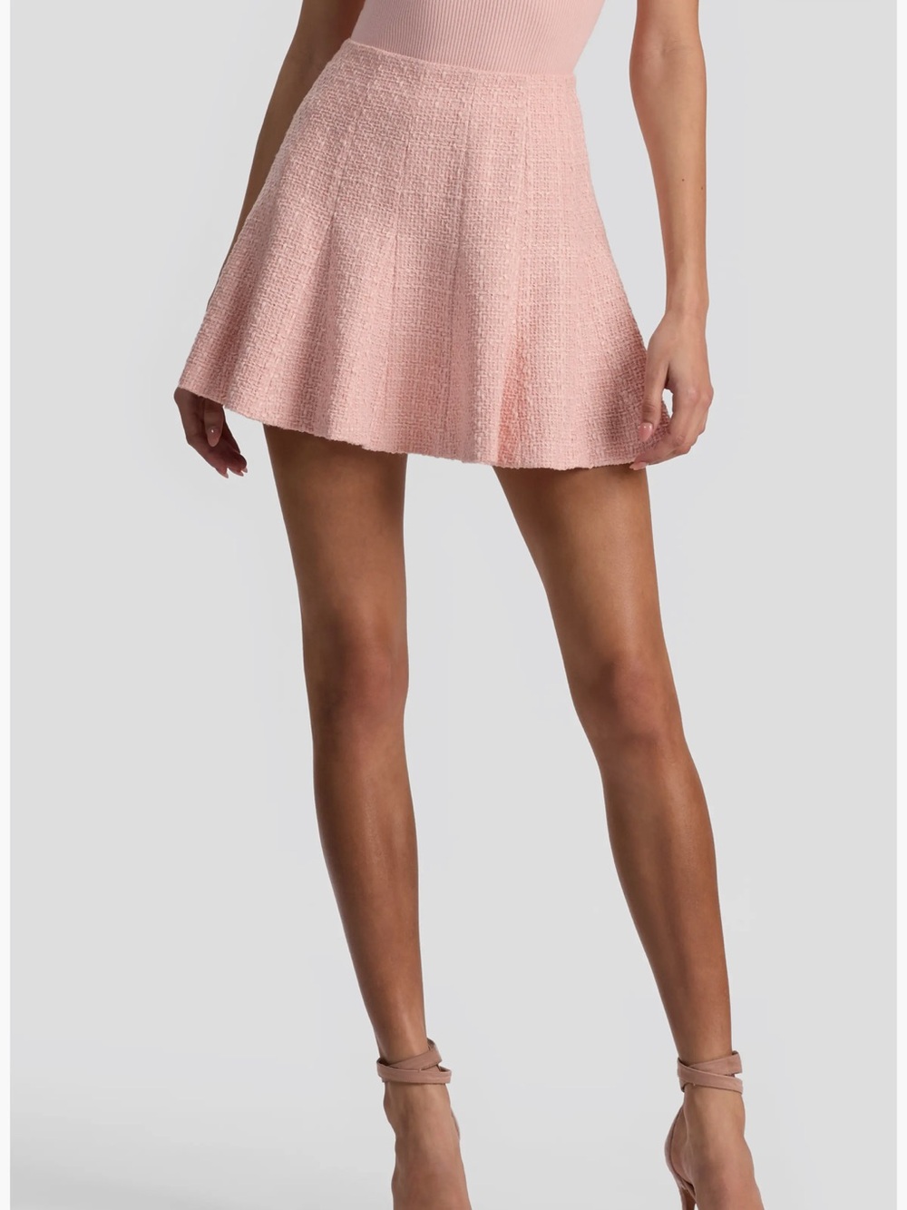 Alice + Olivia Blush Pink Textured A-Line Mini Skirt